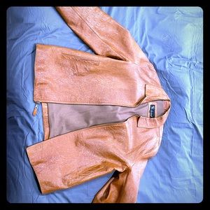 Brown leather jacket size large
